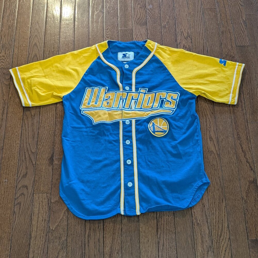 Golden State Warriors Starter Button Up Baseball Jersey- Size S